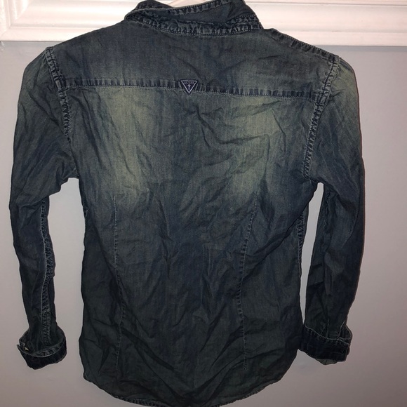 guess denim button down top - Picture 2 of 2